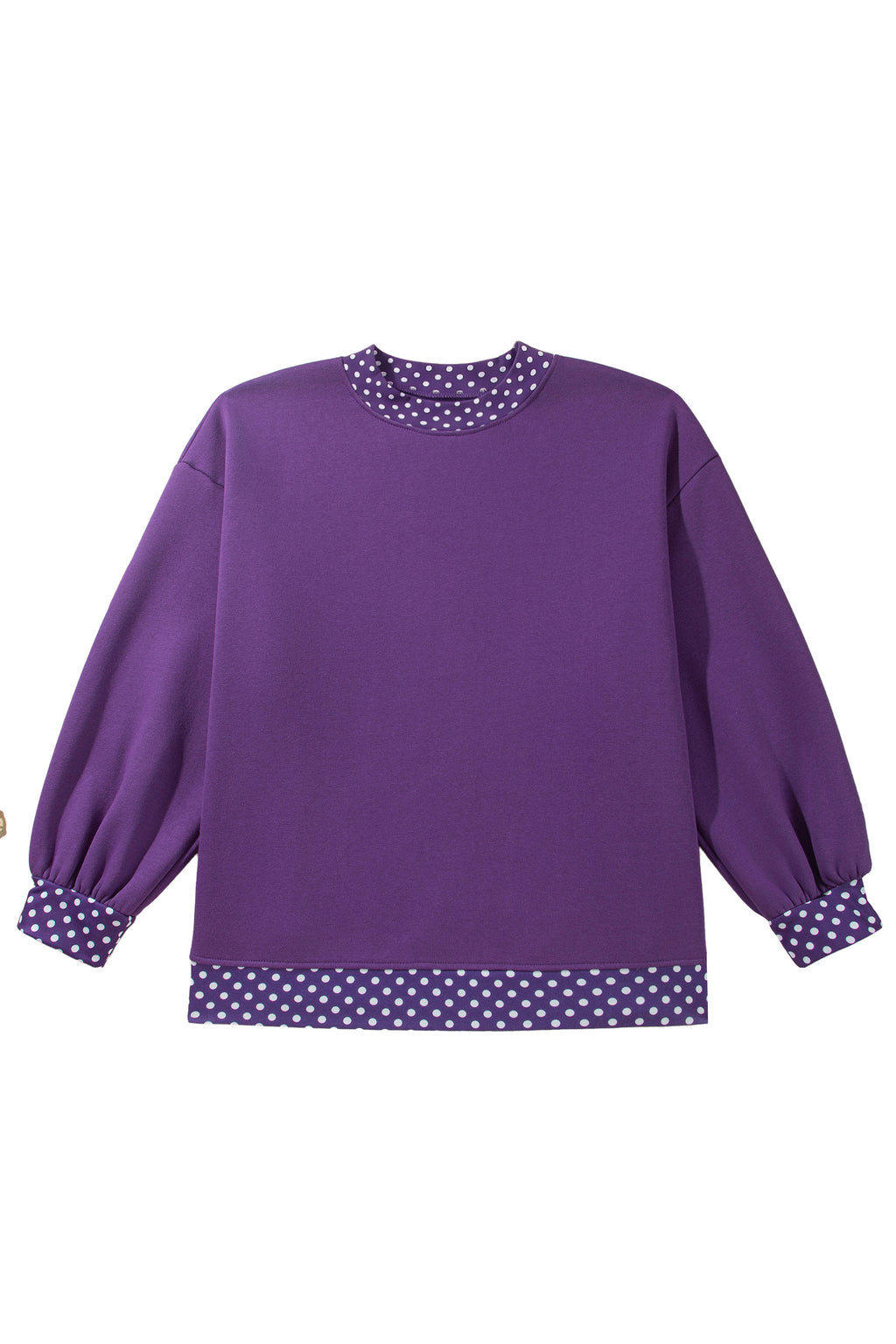 Purple Polka Dot Plus Size Sweatshirt