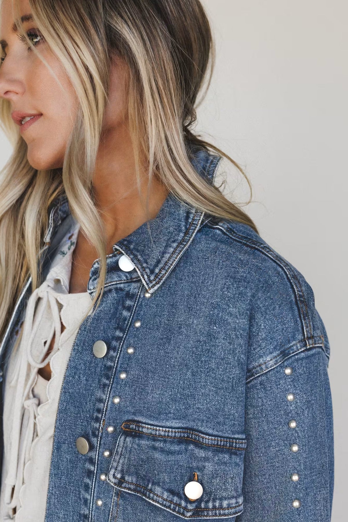 Sail Blue Long Sleeve Denim Jacket
