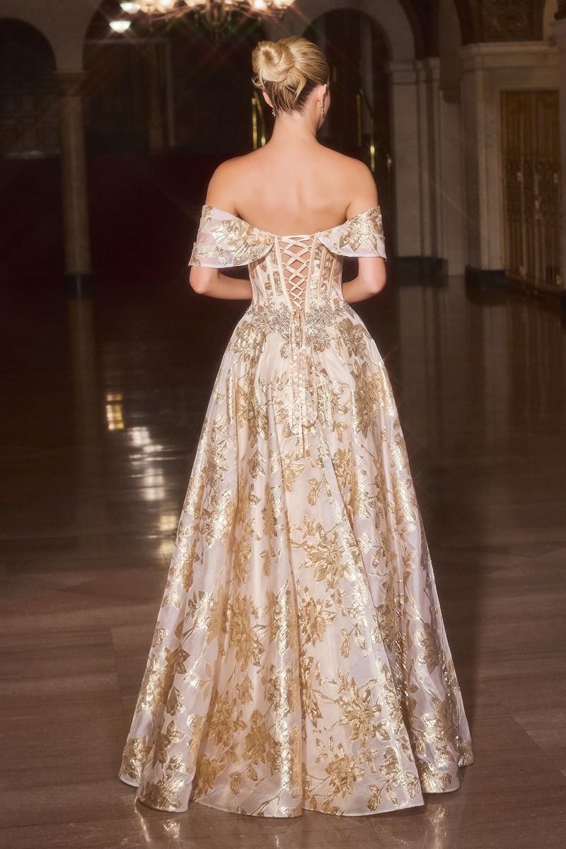 Off The Shoulder Pageant Gown w/ Corset