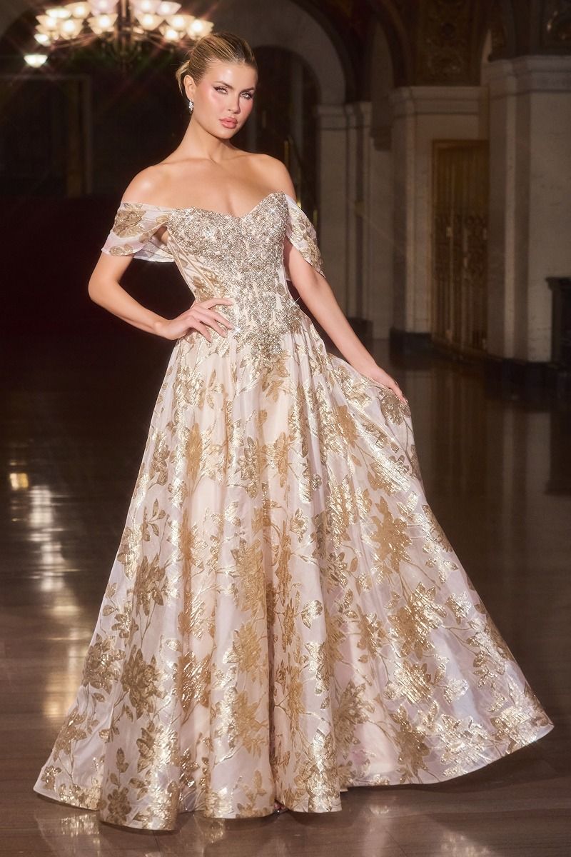Off The Shoulder Pageant Gown w/ Corset