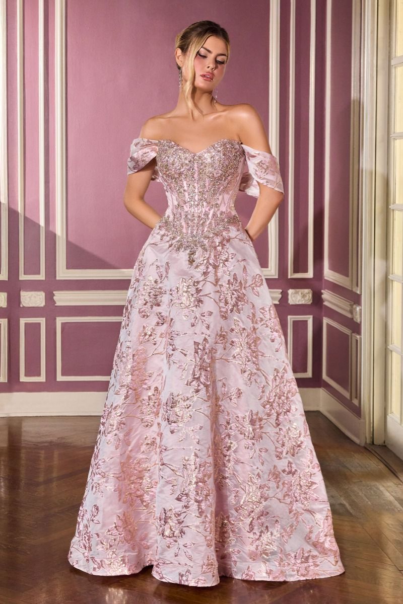 Off The Shoulder Pageant Gown w/ Corset