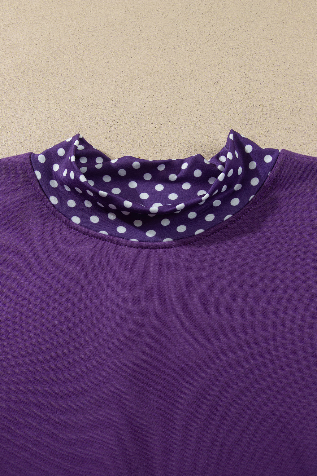 Purple Polka Dot Plus Size Sweatshirt