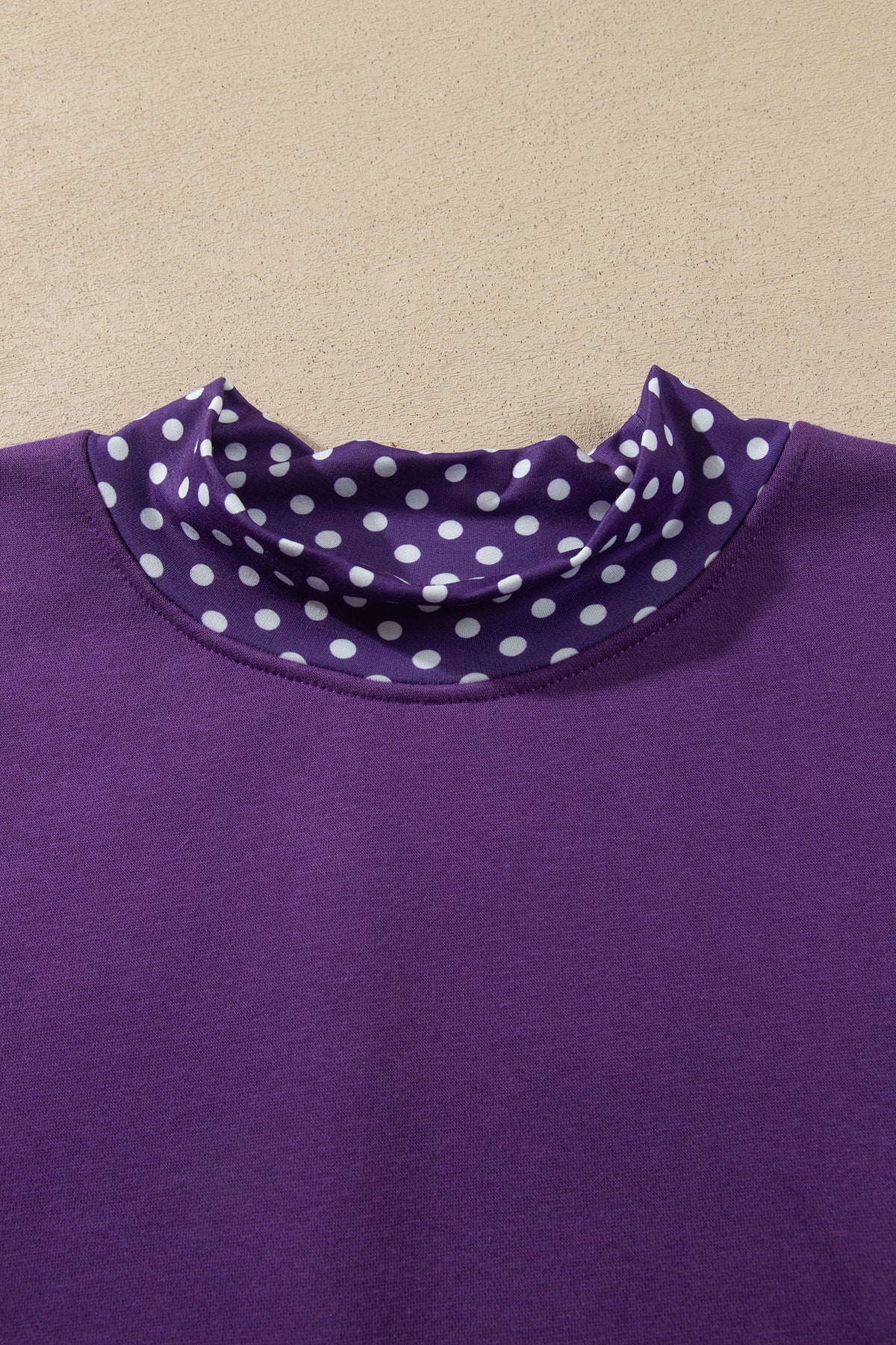 Purple Polka Dot Plus Size Sweatshirt