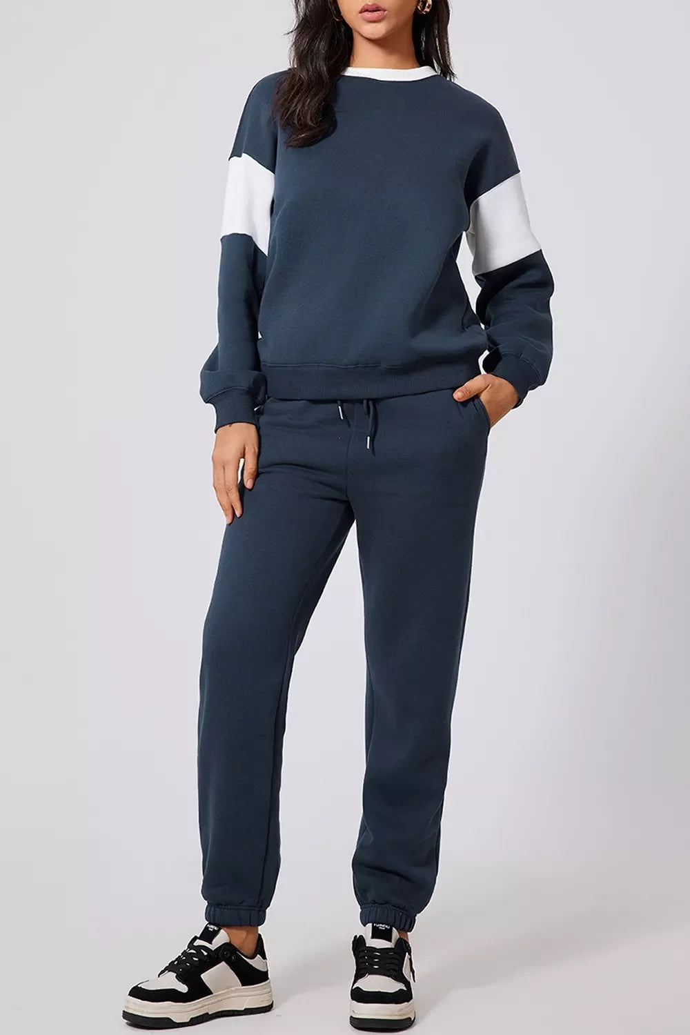 Drop Shoulder Sweatshirt & Jogger Set