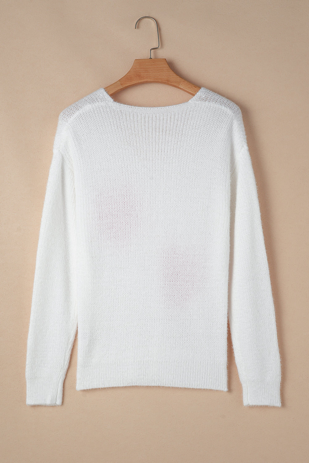 White Pearl Beaded Sweater