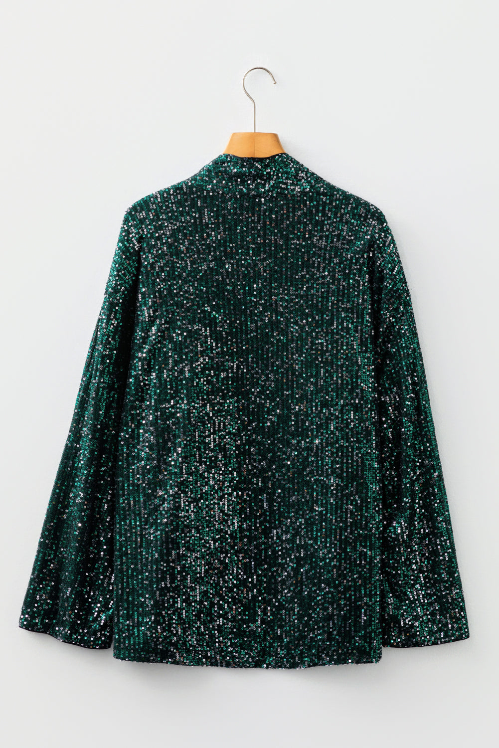Evergreen Glitter Sequin Open Front Long Sleeve