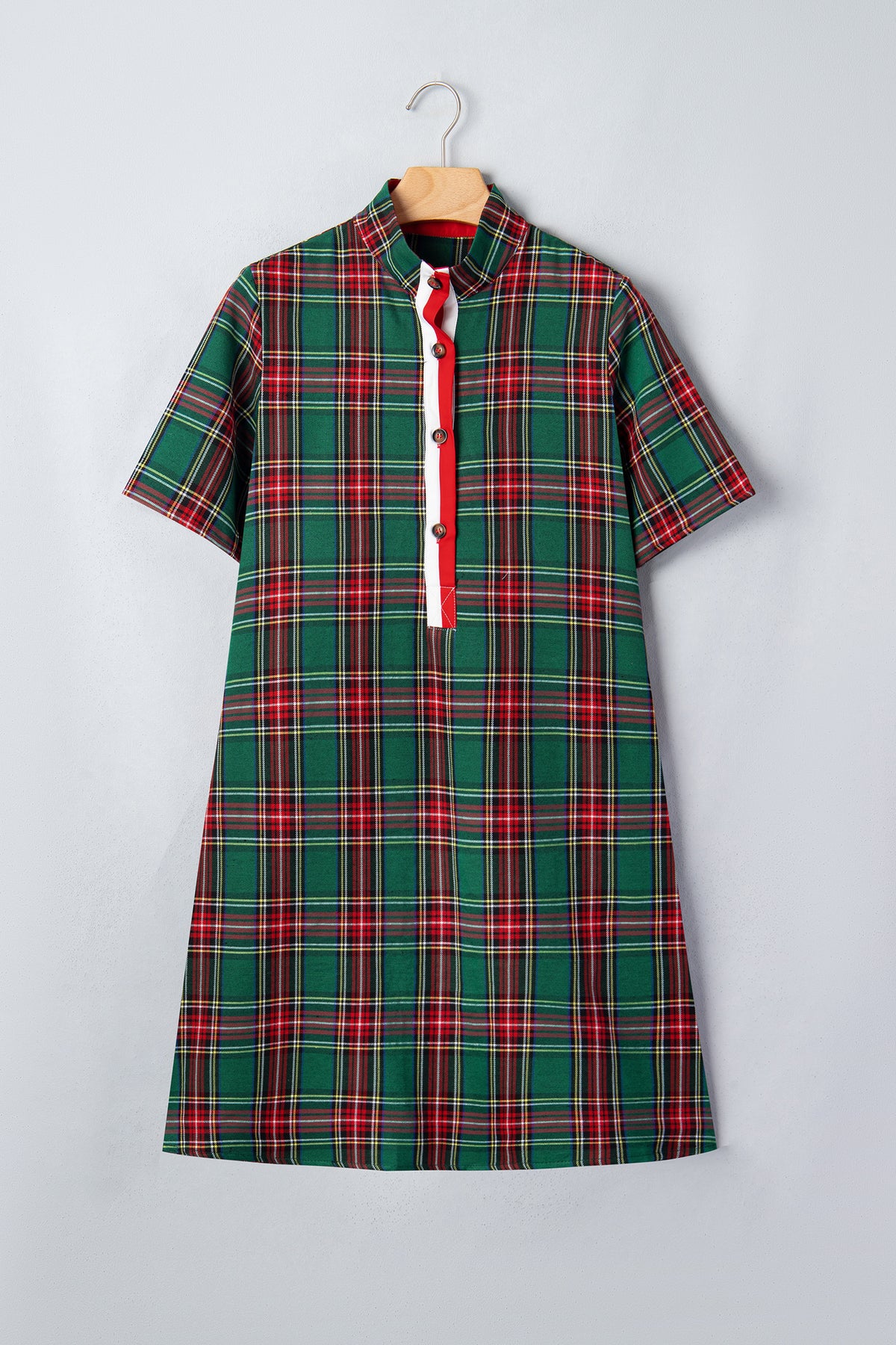 Green Plaid Shift Dress