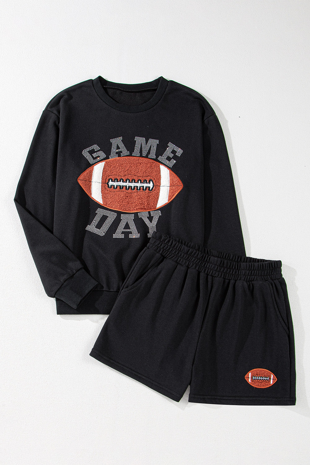 Black GAME DAY Pullover and Shorts Casual Outfit