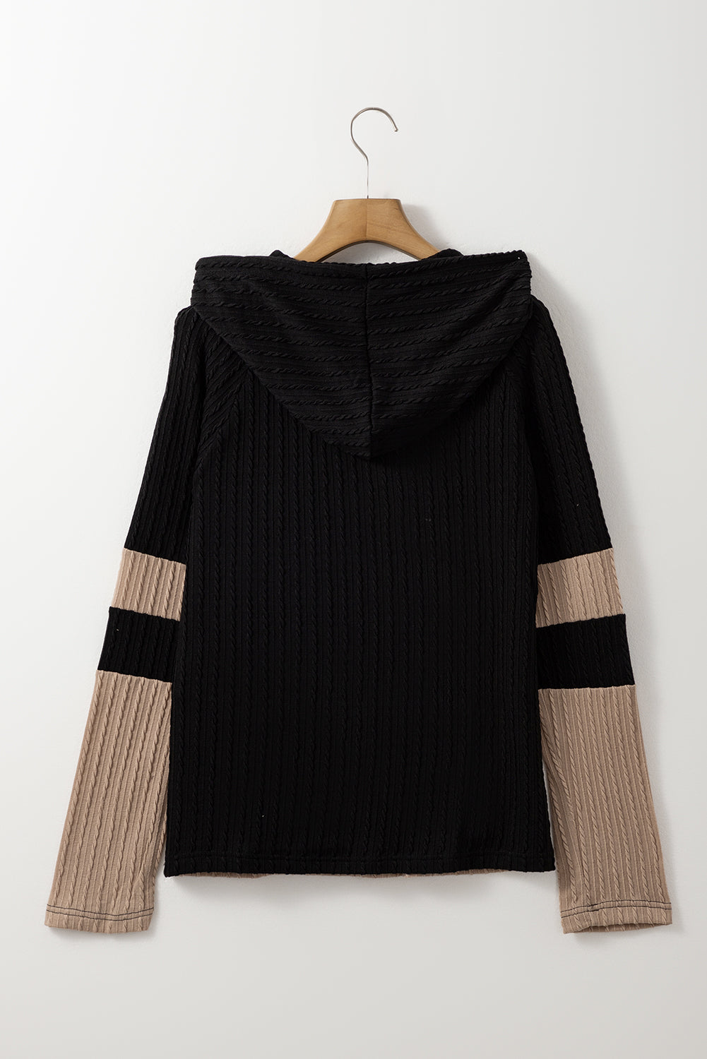 Parchment Textured Drawstring Hooded Top
