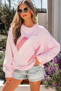 Light Pink Sweetheart Patchwork Oversize Sweatshirt