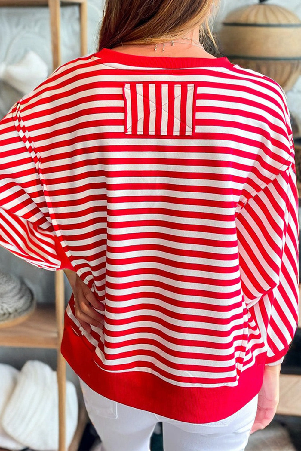 Red Stripe Christmas Nutcracker Sequin Top